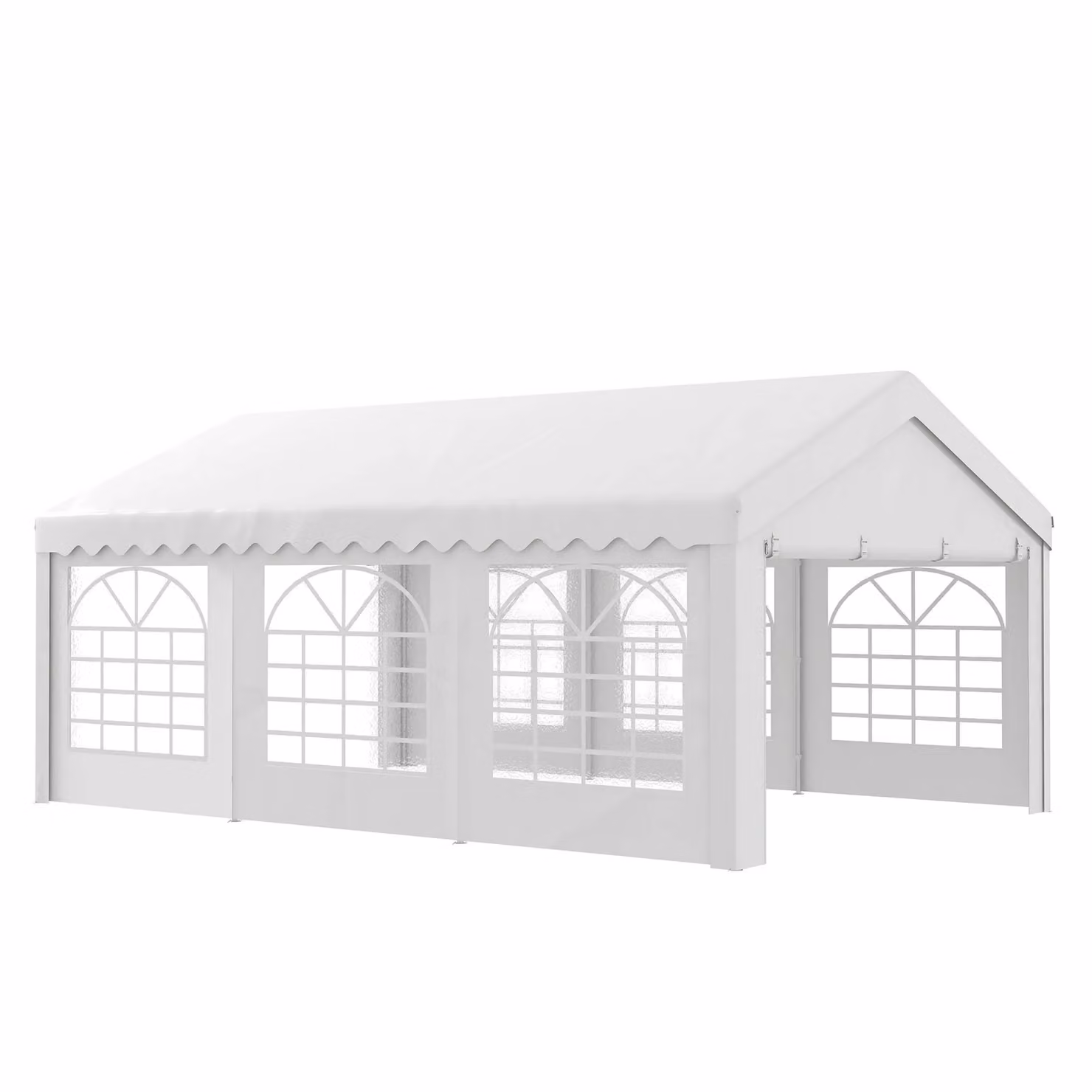 OUTSUNNY Garden Gazebo Marquee Party Wedding Tent in White, W/D/H: 600 x 400 x 280 cm – 2