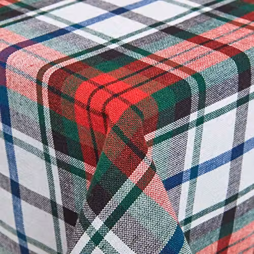 Homescapes Macduff Tartan Christmas Tablecloth, Red, White and Green Checked Cotton, W: 140 cm, D: 230 cm – 3