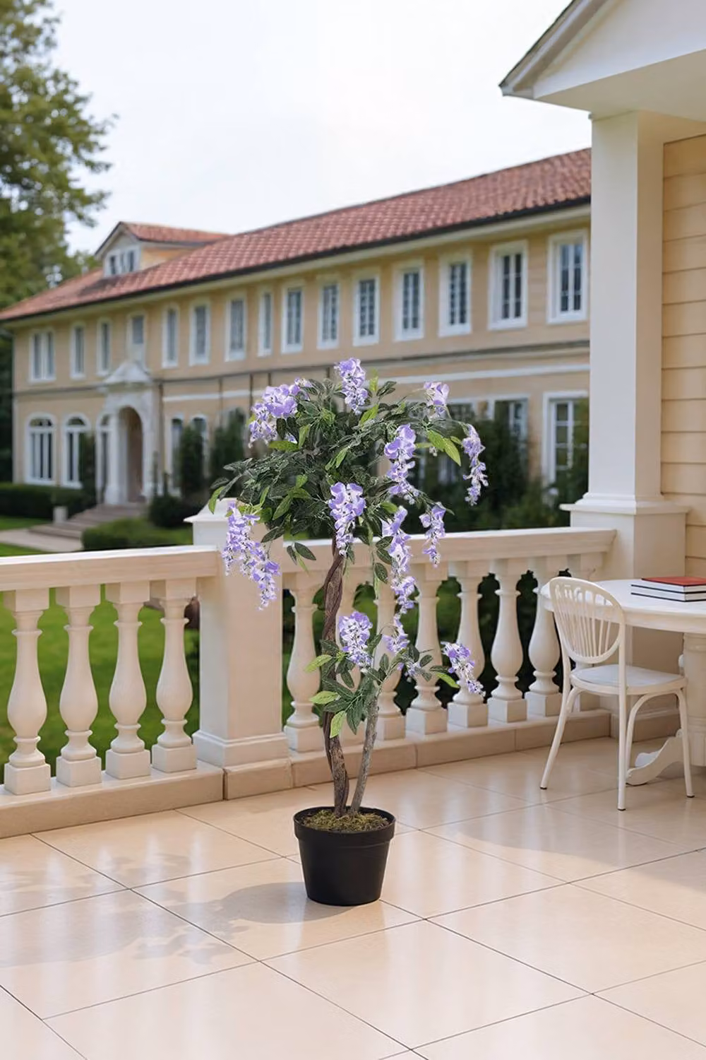 Garden Sanctuary Purple and Green Artificial Floral Potted Plant for Tabletop Decor – 3
