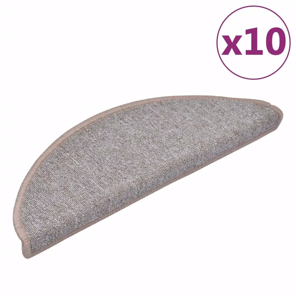 Berkfield Home Non-Slip Self-Adhesive Stair Mats, 10 Pack, Brown, W/D/H: 65 x 24 x 4 cm – 2