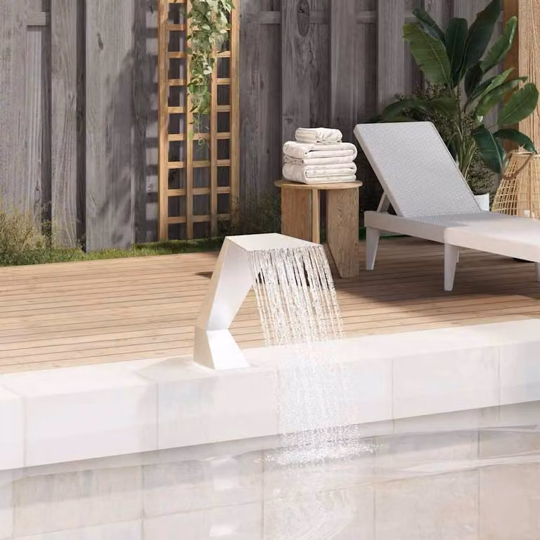 Berkfield Home Pool Fountain in Silver Stainless Steel, W: 64 cm, D: 30 cm, H: 52 cm