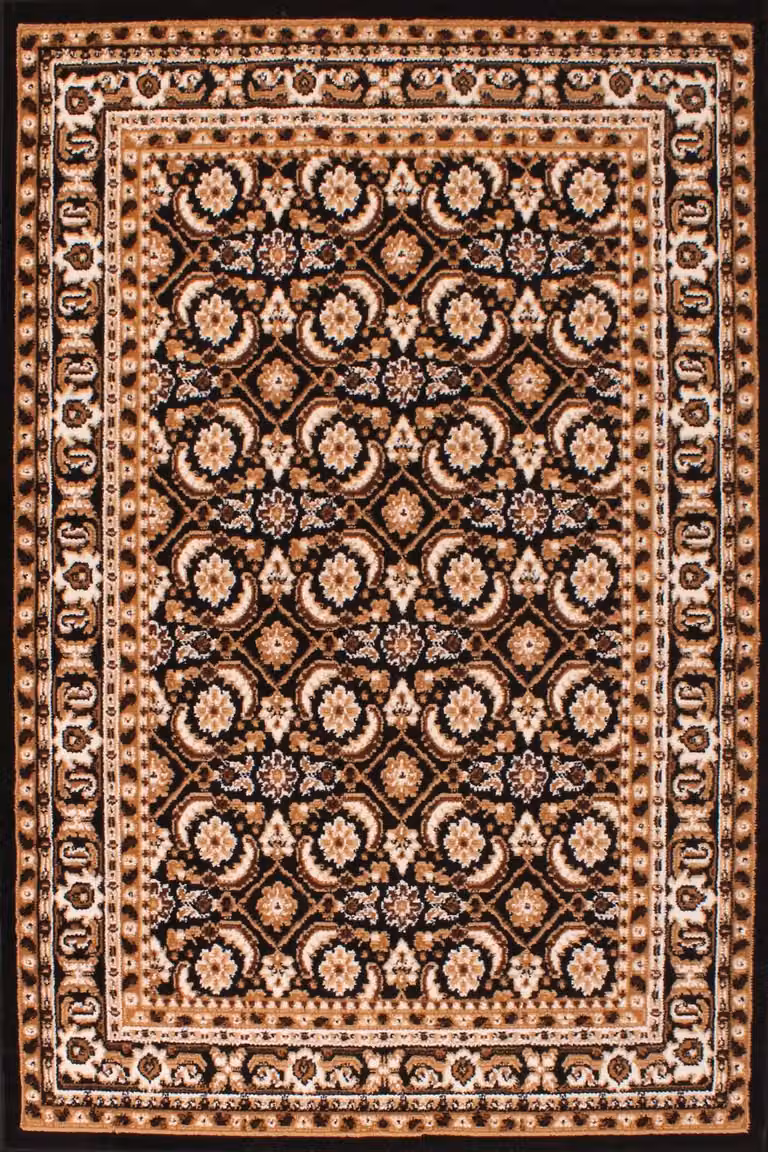 DS Living Venesia Black Multicolour Round Rug, Diameter: 120 cm