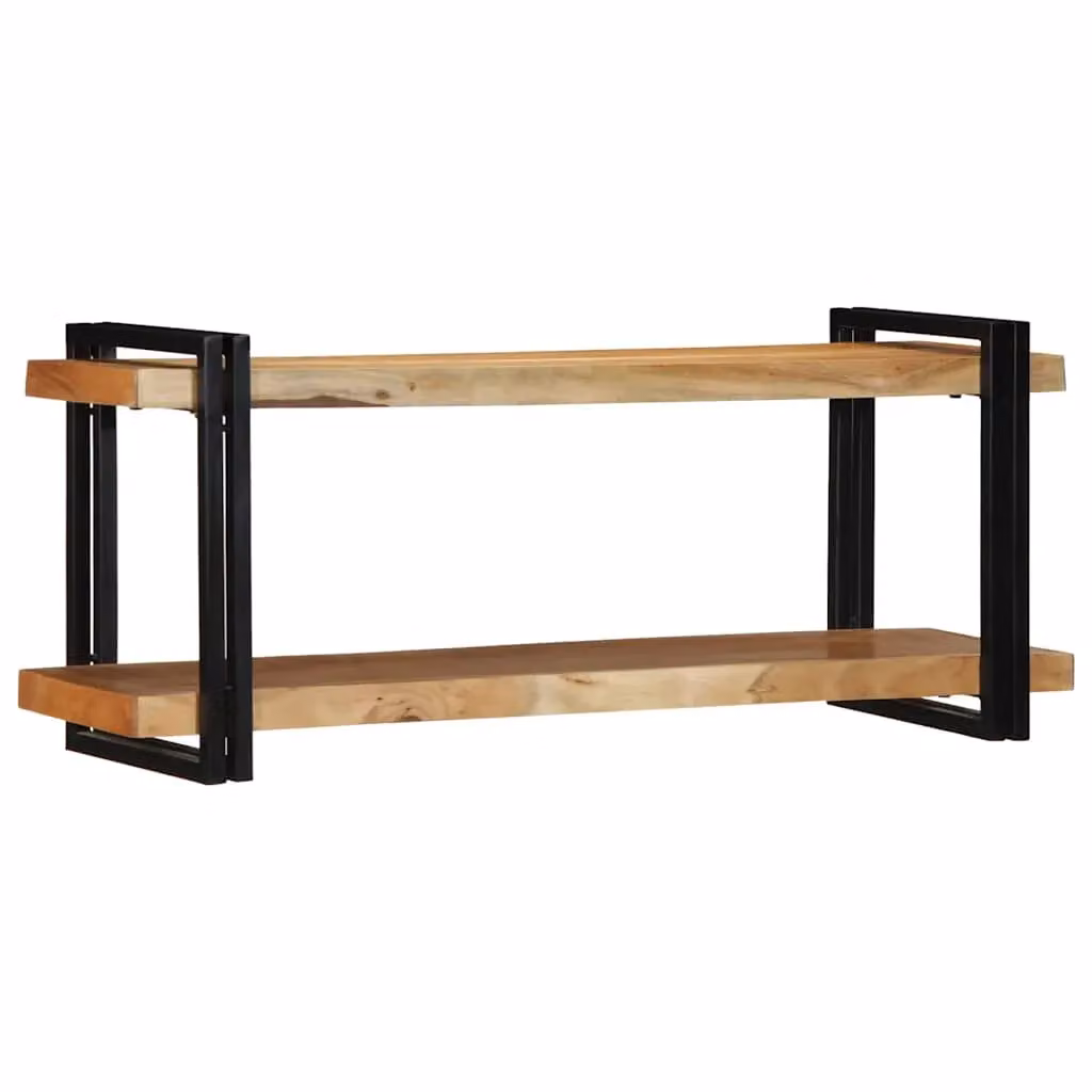 Berkfield Home Wall Mounted Acacia Wood Shelf in Brown, W/D/H: 110 x 33 x 45 cm – 2