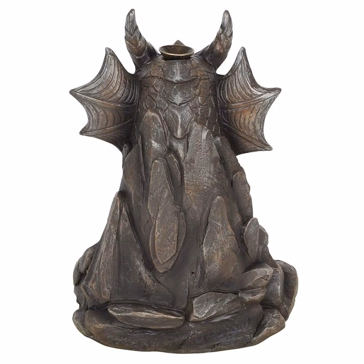 Something Different Dragon Backflow Incense Burner in Grey, W/D/H: 16.0 x 16.0 x 22.0 cm – 2