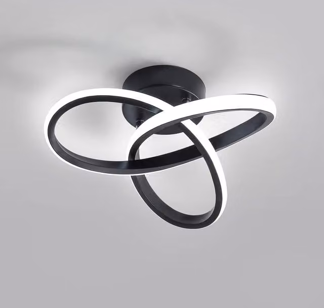 GOECO Modern LED Ring Ceiling Mounted Downlight in Black