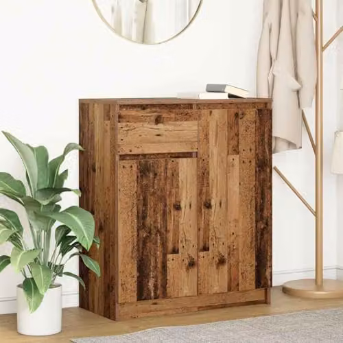 vidaXL Sideboard with Drawer in Old Wood Brown, Engineered Wood, W/D/H: 71 x 35 x 84 cm – 2