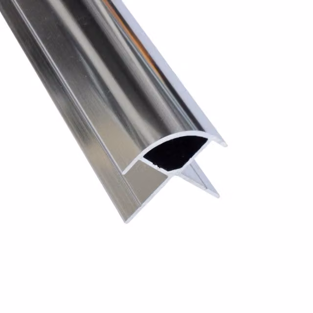 Wetwall Silver Stainless Look 10mm Laminate Wall Panel External Corner Trim, Length: 2420mm