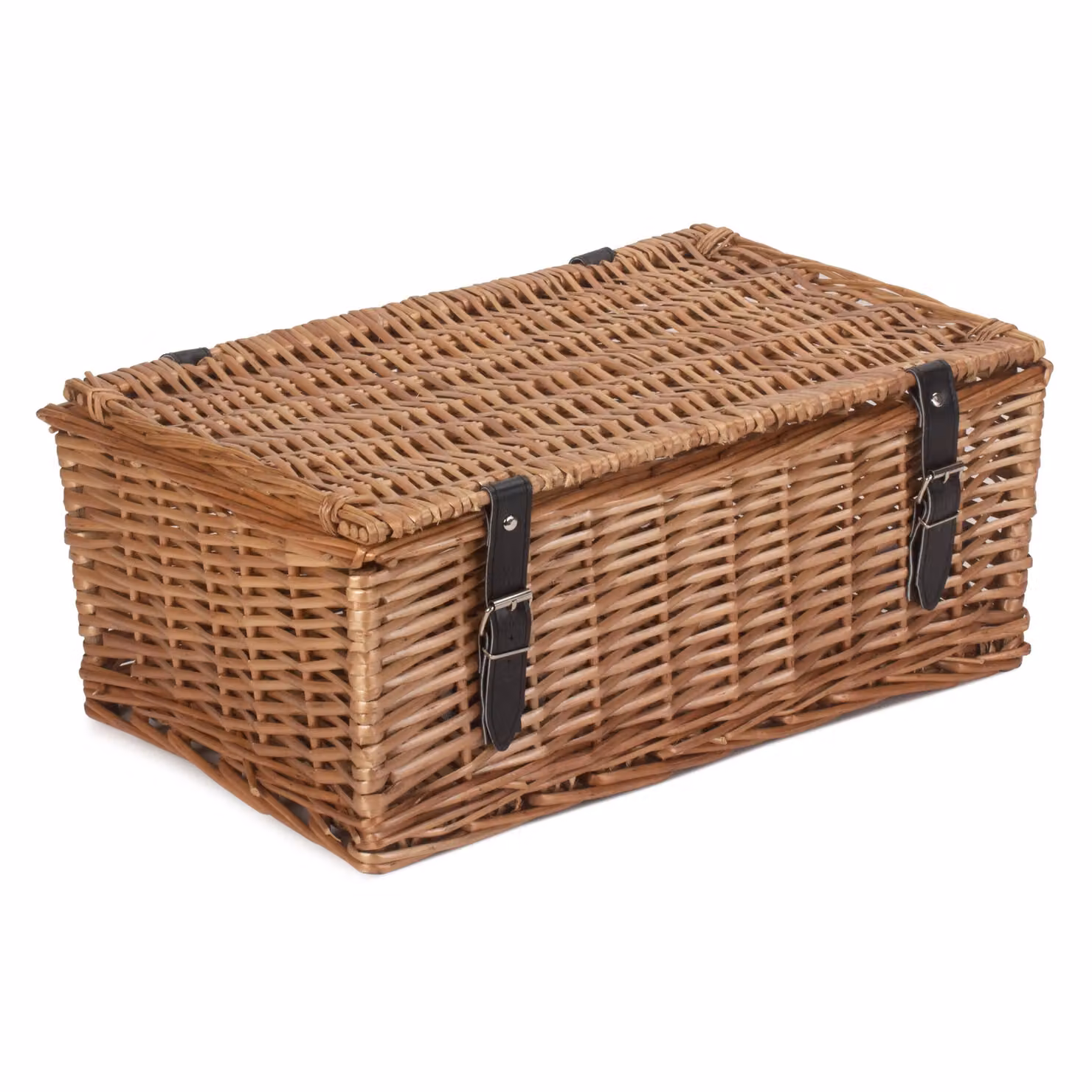 Large Red Wicker Hamper with Handles in Brown and Red – 2