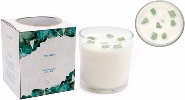 KDMK Green and White Glass Votive Tabletop Candle