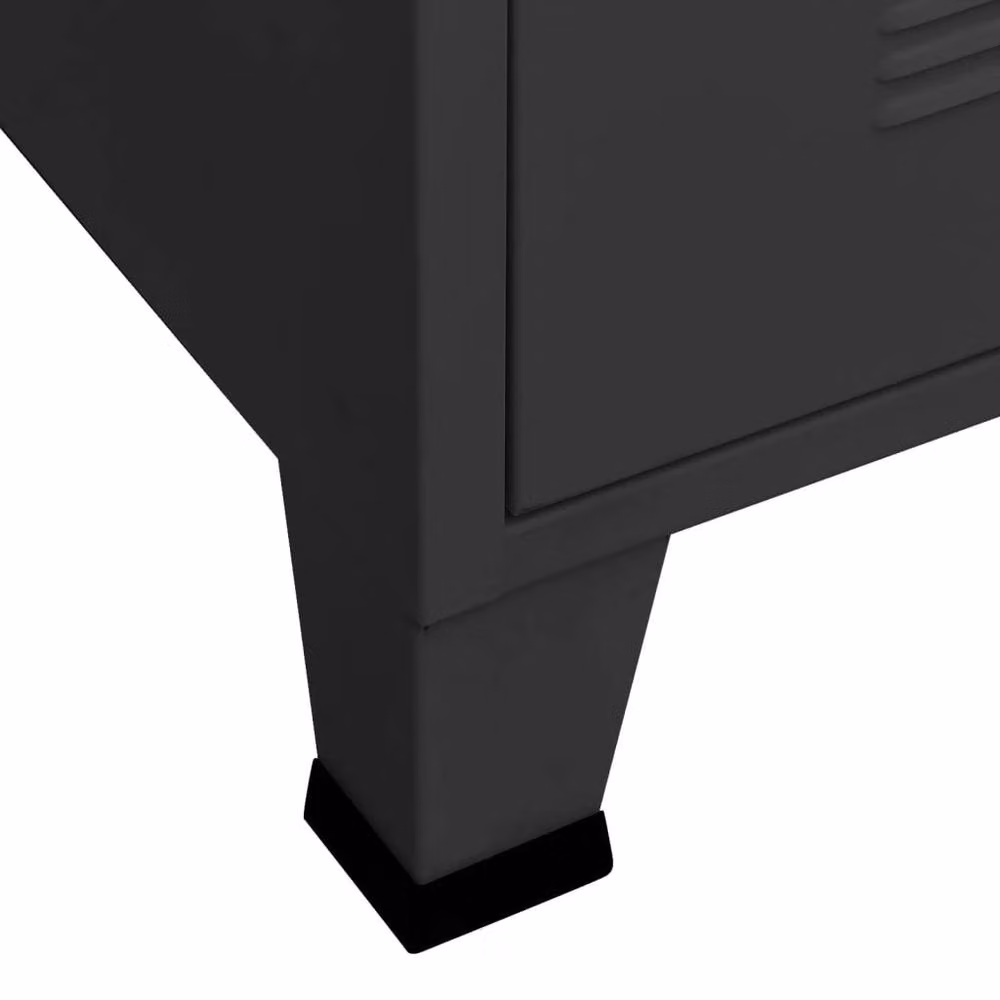 Berkfield Home Industrial Metal Wardrobe in Black, W/D/H: 90 x 50 x 180 cm – 4