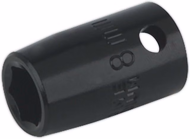 Loops 8mm Forged Impact Socket 3/8 Inch Sq Drive Chrome-Vanadium Wrench Socket Black and Multicolour