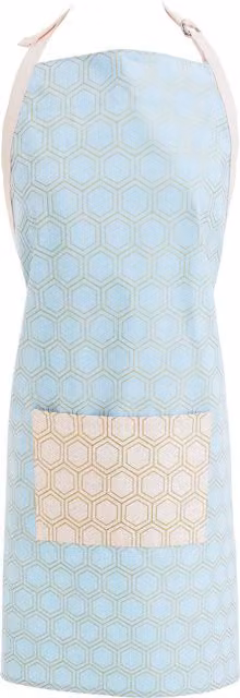 Orsina Deco Apron with Art Deco Pattern in Blue and Pink