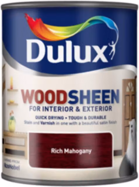 Dulux Woodsheen Semi-Transparent Wood Varnish in Brown and Red, 0.75 l