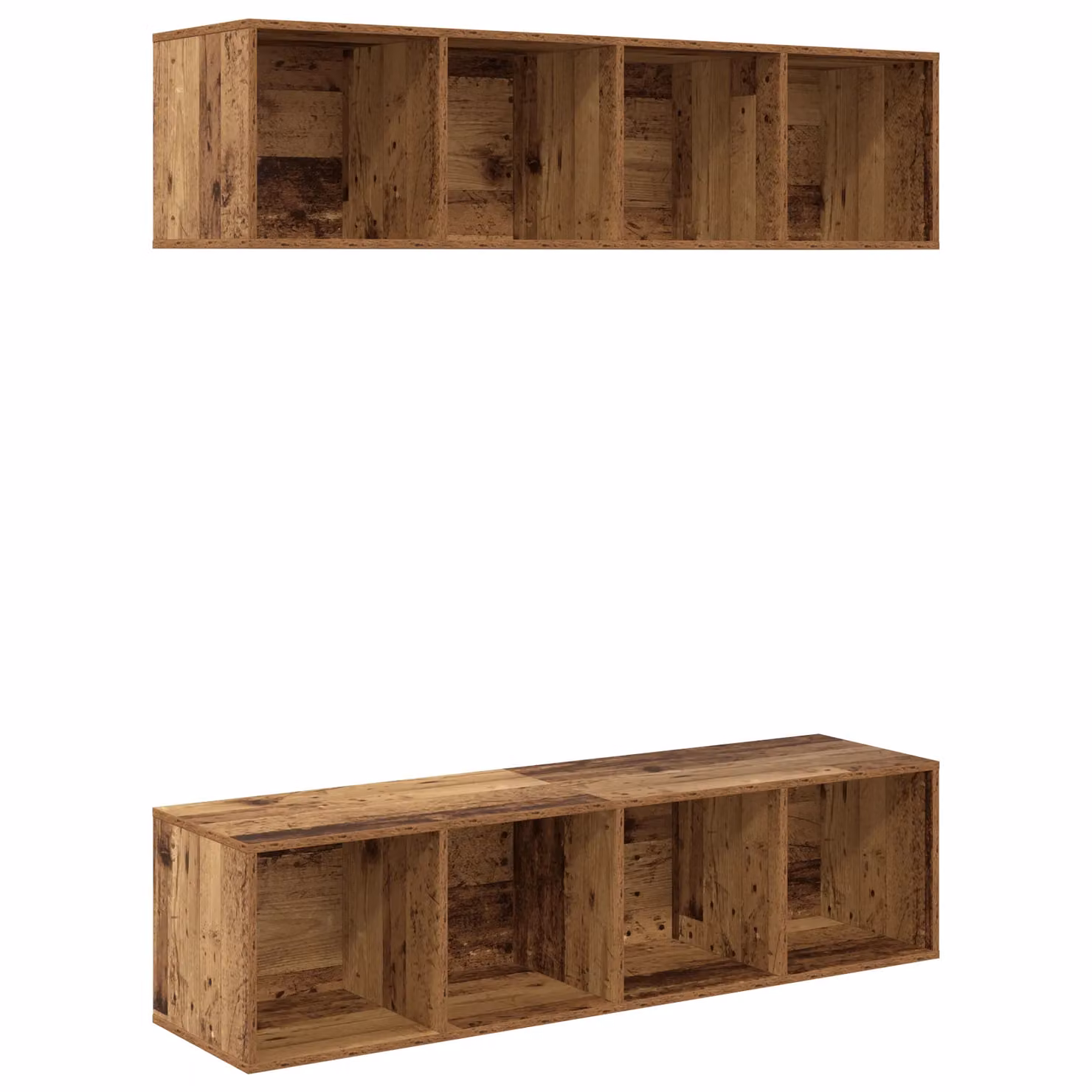 Berkfield Home Wall-mounted Storage Cubes in Old Wood Brown, 2 Pieces, W/D/H: 37 x 37 x 142.5 cm – 2