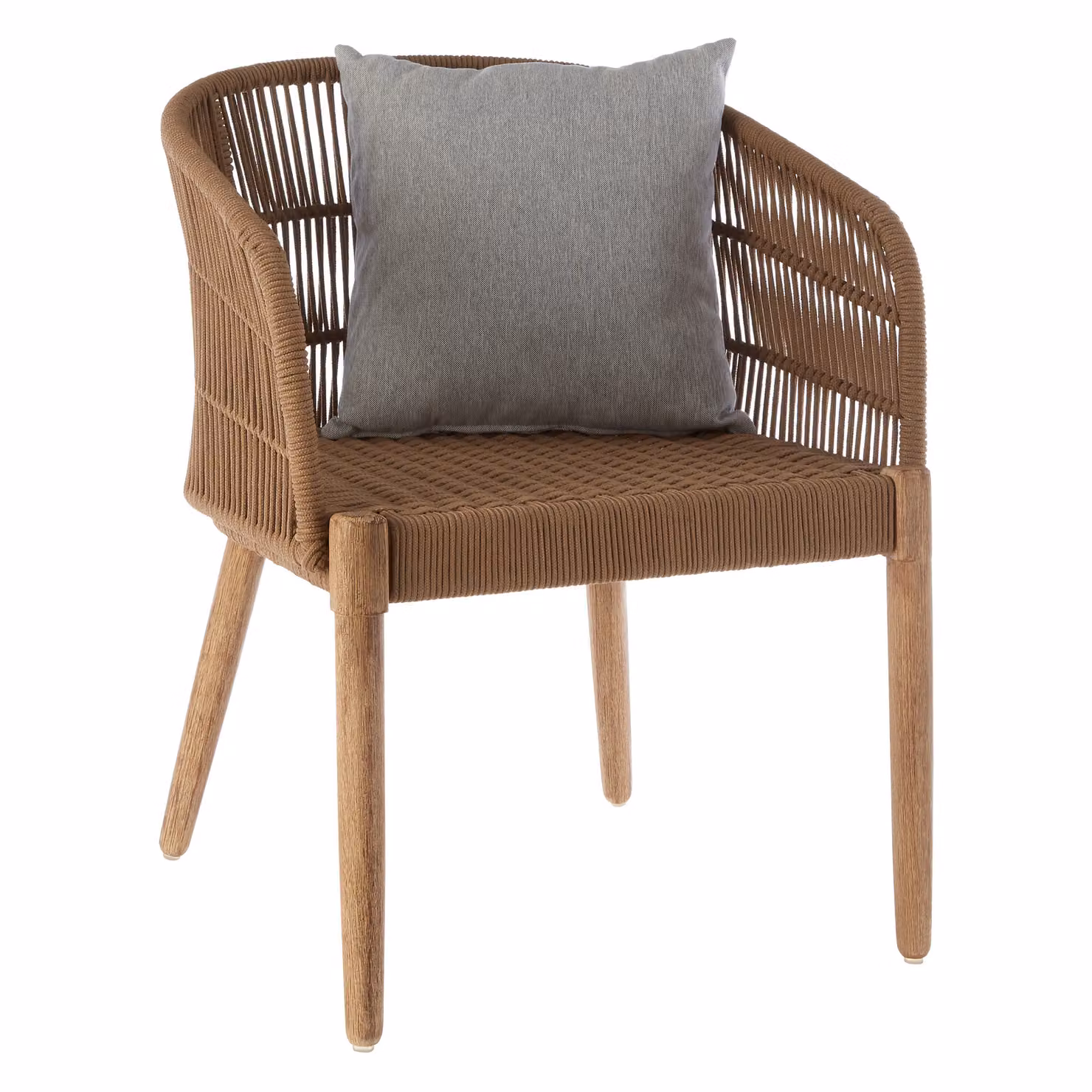 Fifty Five South Scandinavian Armchair with Solid Wood Frame and Rope Detail in Beige – 3