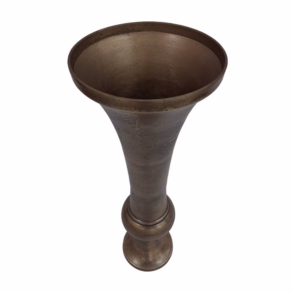 Libra Interiors Brockley Round Metal Planter in Bronze, Height: 100 cm, Diameter: 32 cm – 3