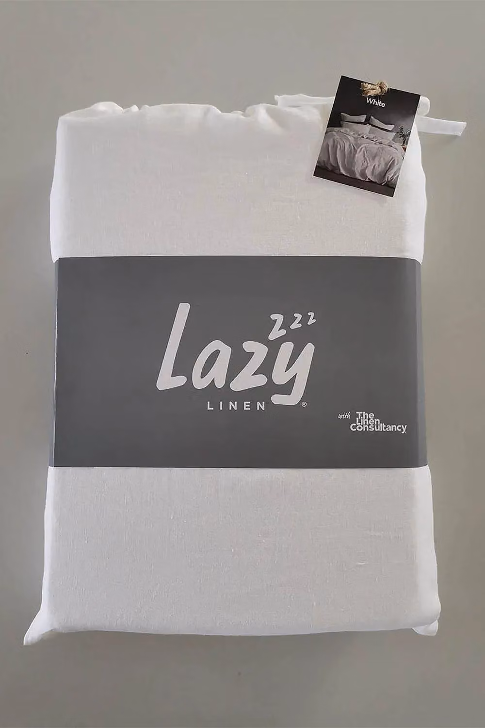 Lazy Linen Pure Washed Linen Duvet Cover in White, King Size – 2