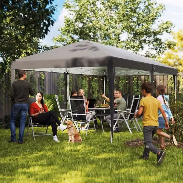 Outsunny Large Pop Up Garden Gazebo in Grey