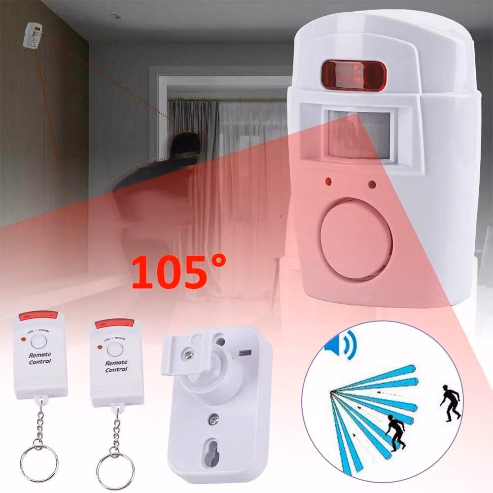 NESTLUNE Wireless Home Shed Alarm System with Sensor and House Siren, White – 2