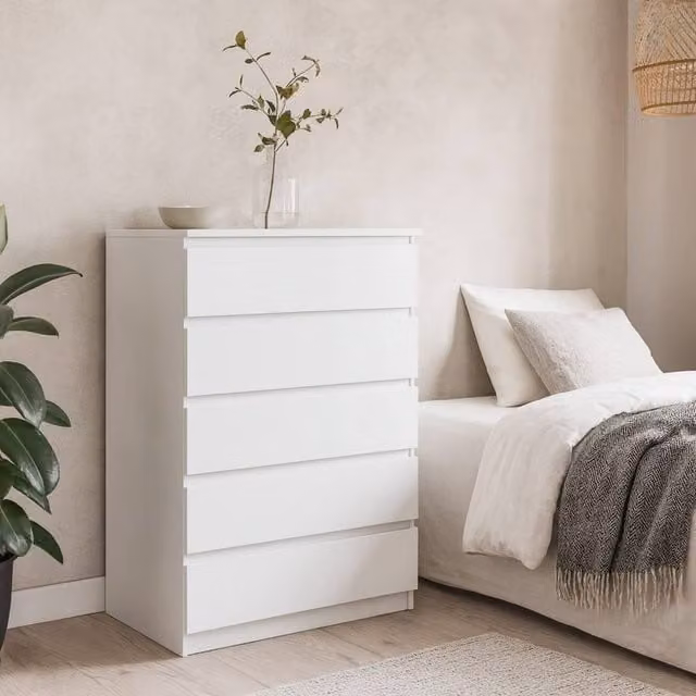 Wyld Haus Budapest 5 Drawer Tall Chest in White – 1