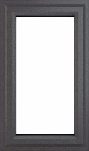 Crystal Direct Left Hand Side Hung Window with Clear Glass in Dark Grey, W: 61.0 cm, H: 111.5 cm