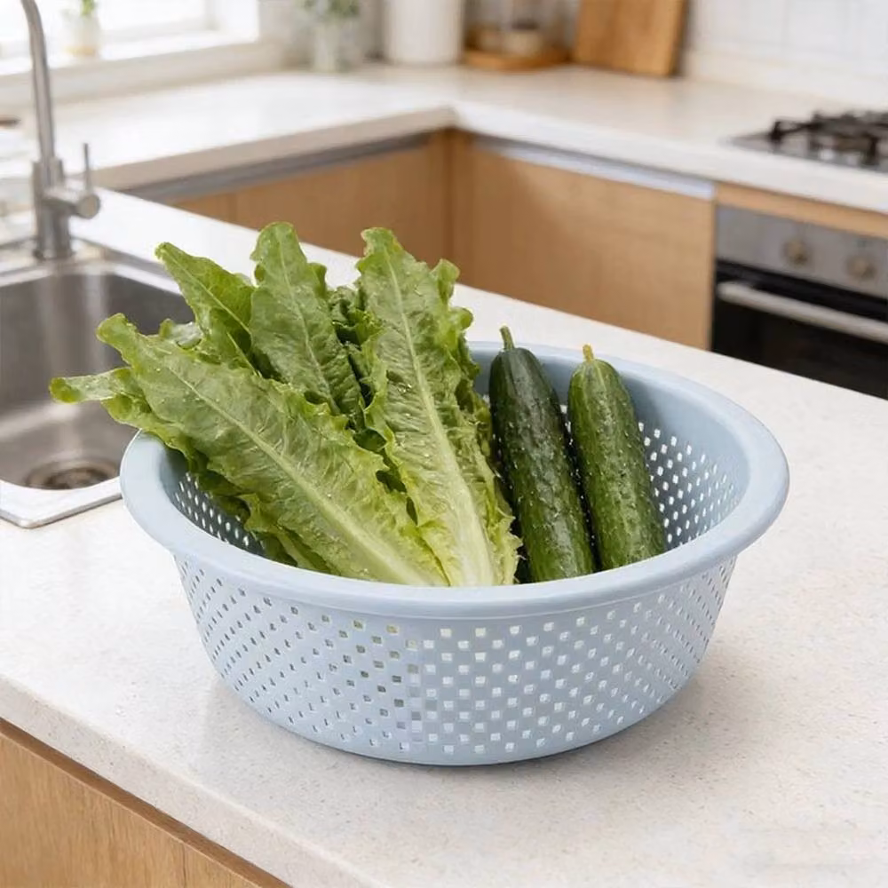 FLAVORA Multicolour Plastic Round Fruit and Vegetable Colander Basket, Diameter: 27 cm – 2