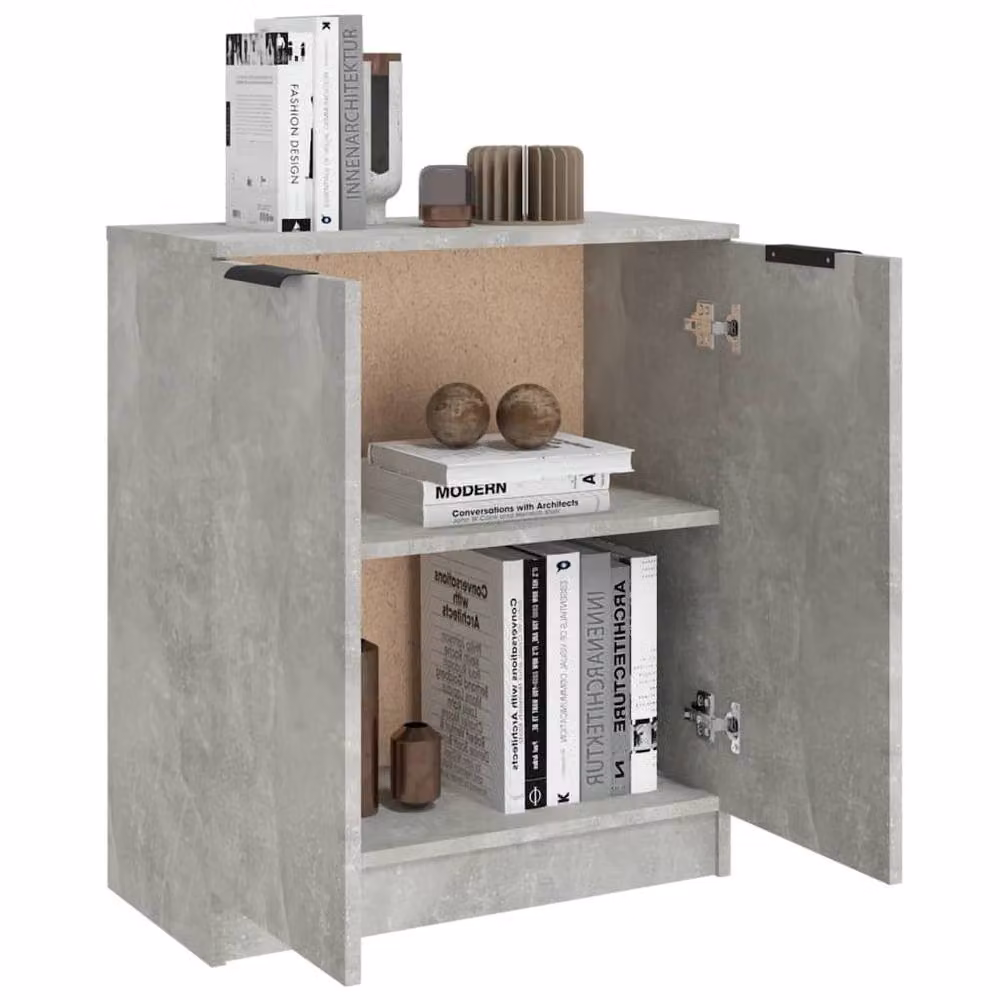 Berkfield Home Sideboard in Concrete Grey, W/D/H: 60 x 30 x 70 cm – 2