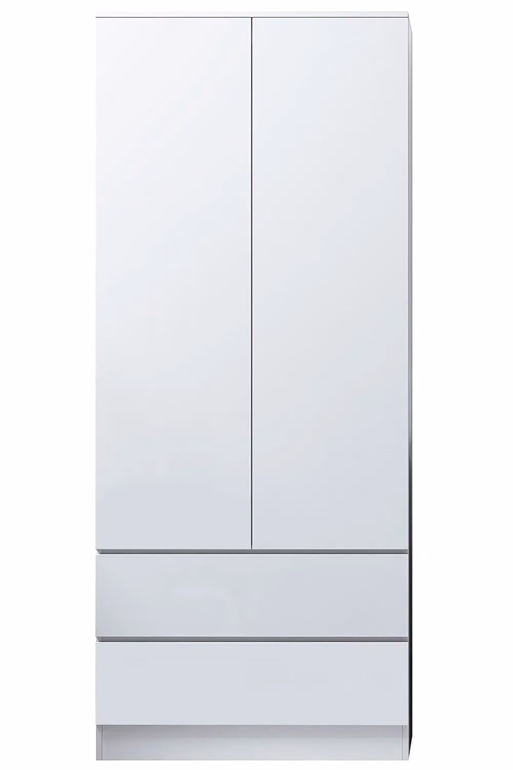 FWStyle Stora 2 Door 2 Drawer Wardrobe in White with Soft Close Doors, H 180.5 x W 80 x D 50 cm – 2