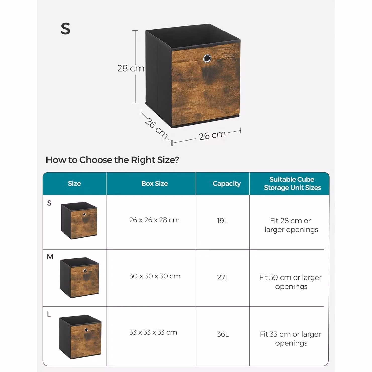 SONGMICS Set of Durable Oxford Fabric Cube Storage Containers in Brown – 2