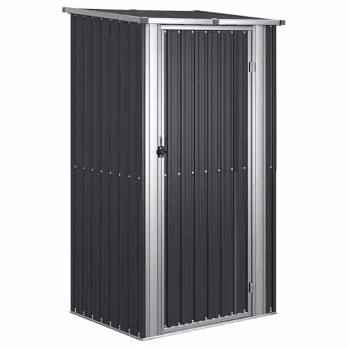vidaXL Anthracite Galvanised Steel Garden Shed W/D/H: 118.5 x 97 x 209.5 cm – 1