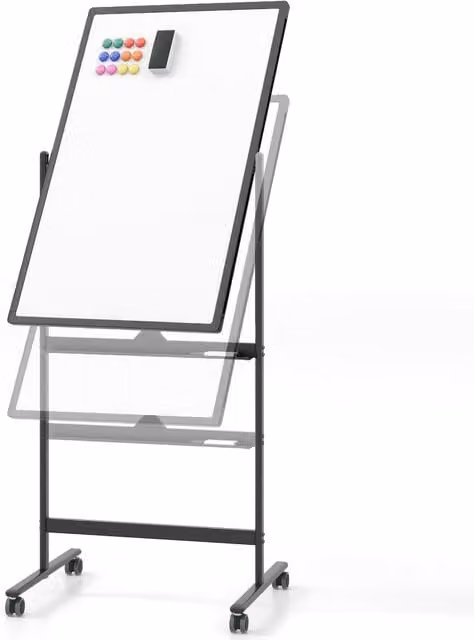 Costway Portable Rolling White Board in Black and White
