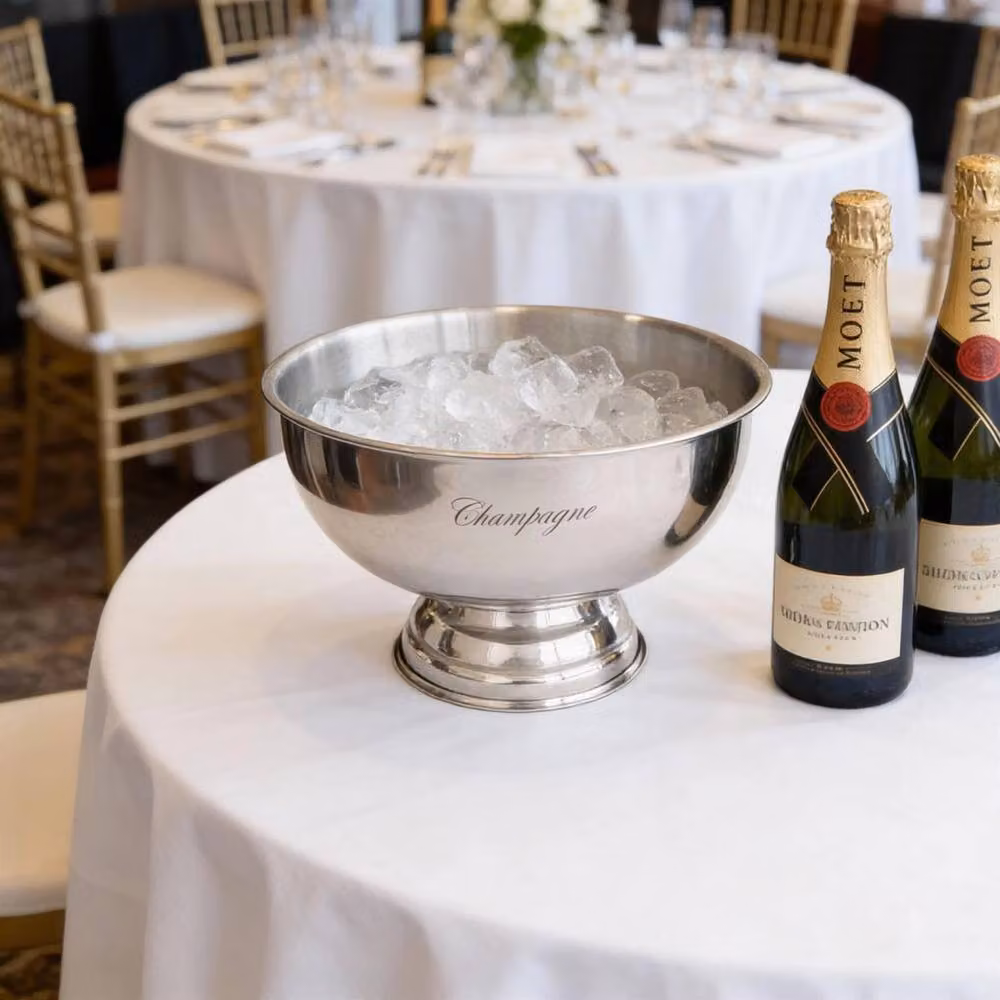 Havendro Engraved Stainless Steel Champagne Ice Bucket and Wine Cooler in Silver – 3