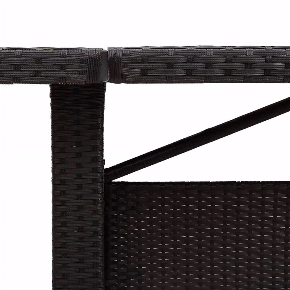 Berkfield Home Extendable Rectangular Garden Table with Glass Top in Black, W/D/H: 240 x 90 x 75 cm – 5