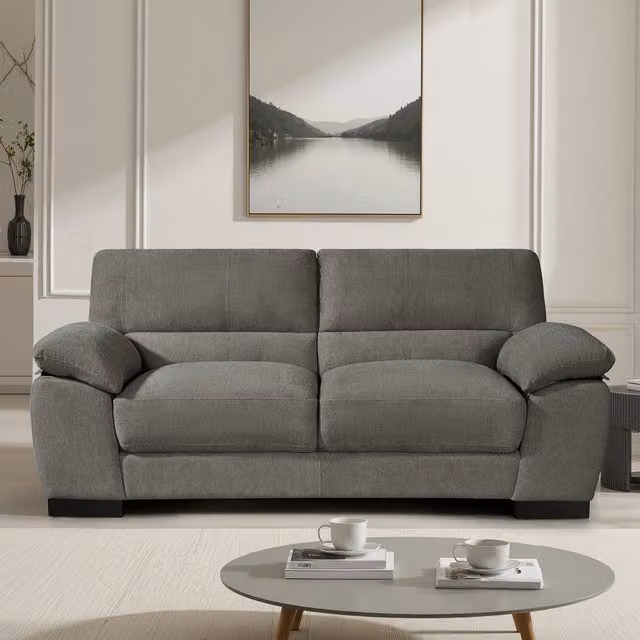Artemis Home Roslyn 3 Seat Upholstered Fabric Sofa in Grey