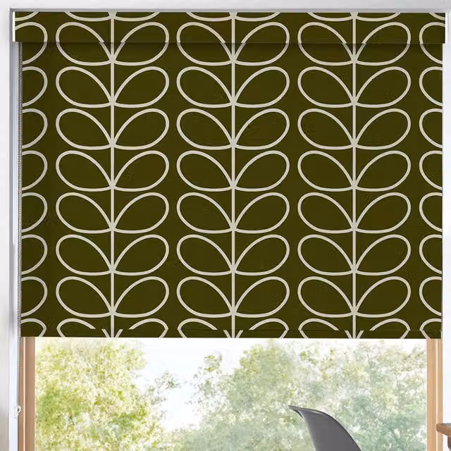 Orla Kiely Jumbo Linear Stem Translucent Made to Measure Roller Blind in Kelp