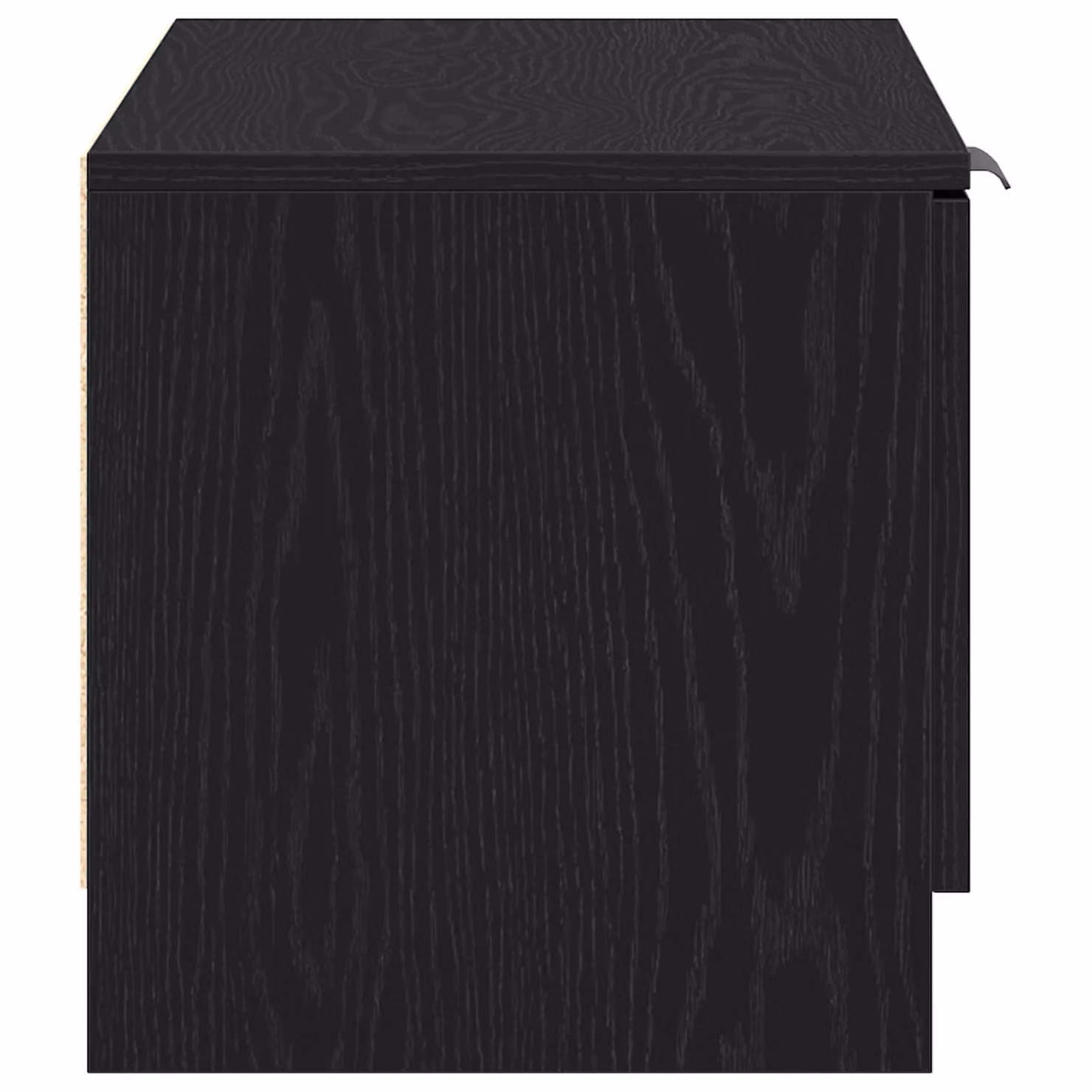 Berkfield Home Modern Black Oak TV Cabinet with Sliding Doors and Internal Shelves, W/D/H: 80 x 35 x 36.5 cm – 5
