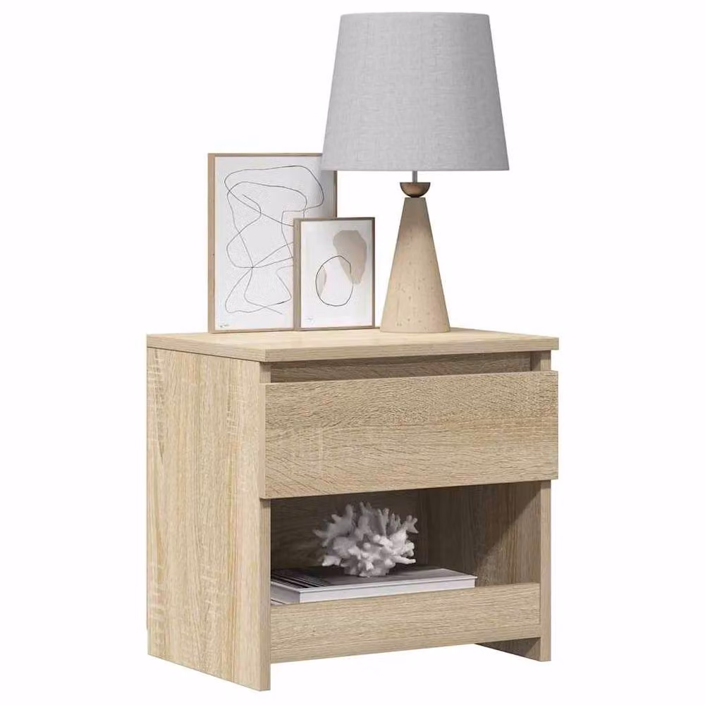 Berkfield Home Set of 2 Bedside Cabinets in Sonoma Oak, Light Tan, W/D/H: 40 x 30 x 39 cm – 3