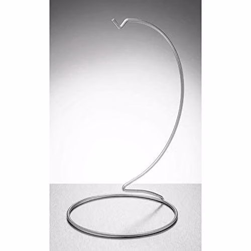 Sienna Glass Silver Metal Ornament Stand Large W/D/H: 15.0 x 15.0 x 26.0 cm