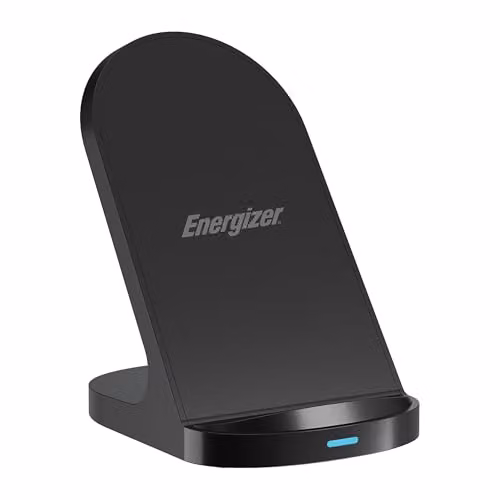 Energizer Black QI Wireless Charging Stand 15W Ultra-Thin Charging Pad with USB-C