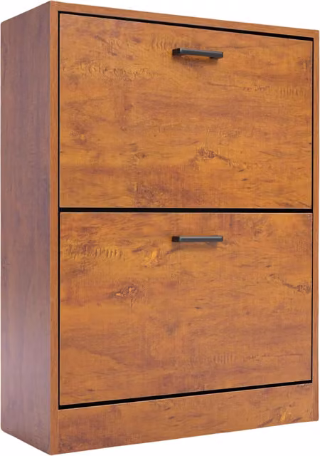 Pirlo Plush Modern Oak Hallway Cabinet with Internal Drawers and Shelves in Brown