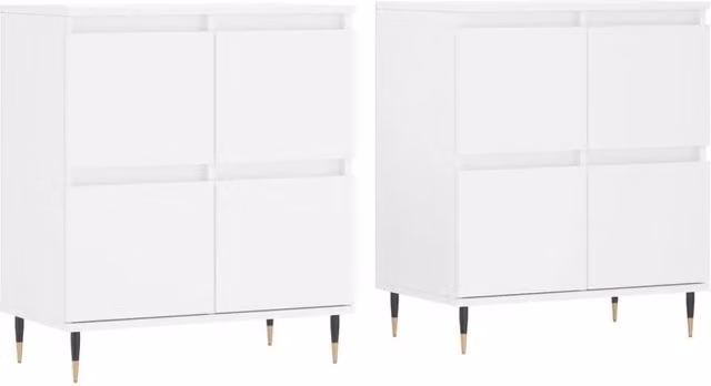 Berkfield Home Set of 2 White Matt MDF Wall Mounted Sideboards