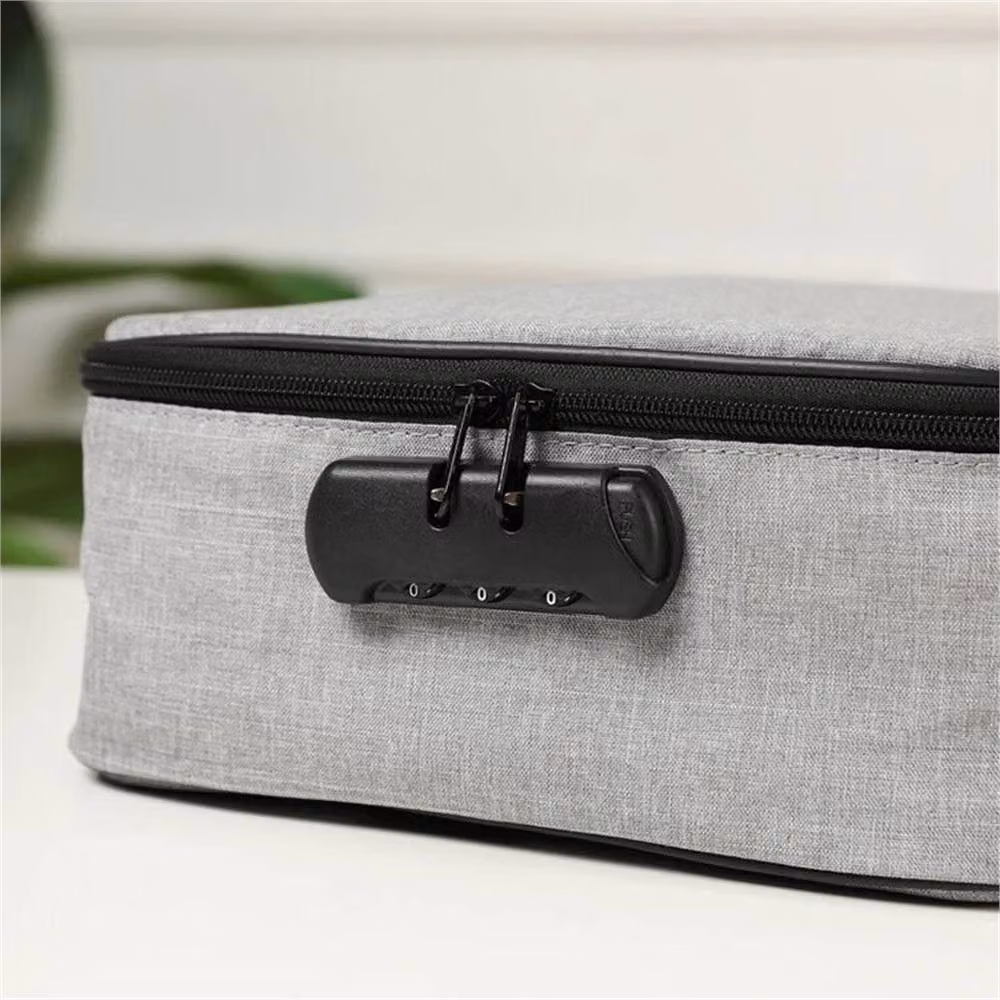 Nordara Grey Waterproof and Fireproof Document Box with Lock and Organiser Handles – 4