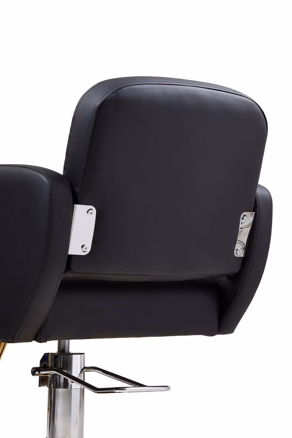 Living and Home Height-Adjustable Swivel Salon Barber Chair in Black with Armrests – 5