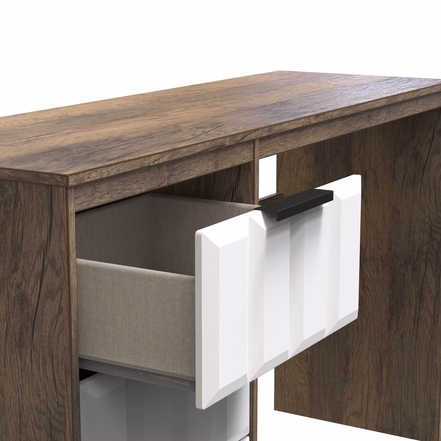 Ready Assembled 2 U Seattle 3 Drawer Desk in Dark Brown – 4