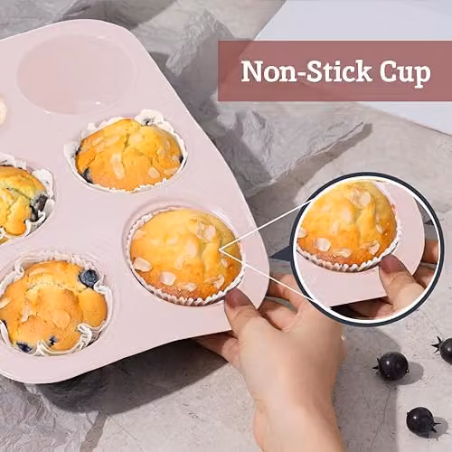 Premier Housewares Non Stick Silicone Muffin Tray, Pink – 2