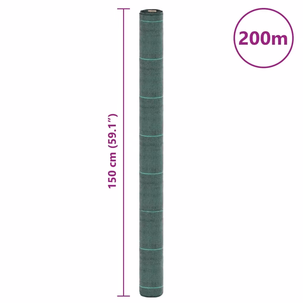 Berkfield Home Green Weed Membrane, W: 1.5 m, L: 200 m – 5