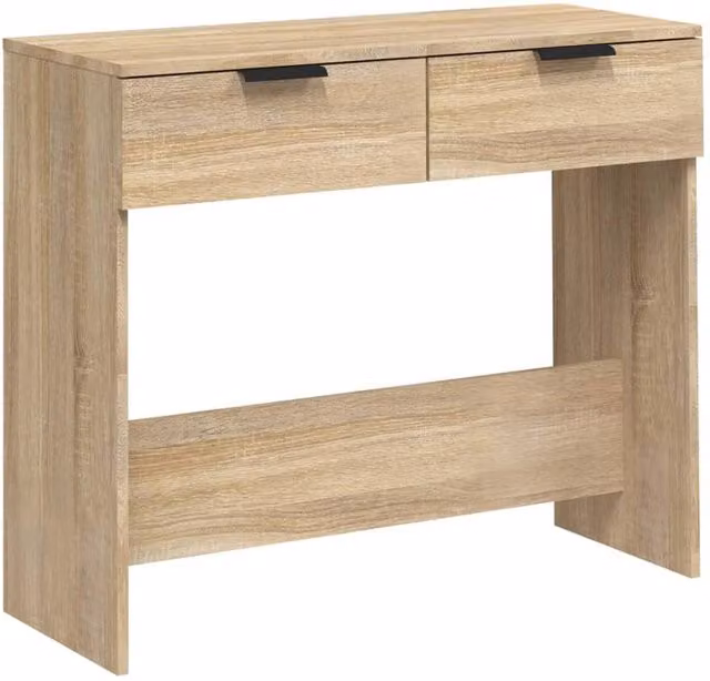 Berkfield Home Sonoma Oak Console Table in Light Tan, W/D/H: 90 x 36 x 75 cm