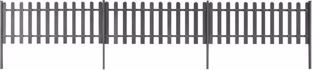 Berkfield Home Grey WPC Picket Fence with Posts, 3 Pieces, W: 600 cm, H: 60 cm – 1