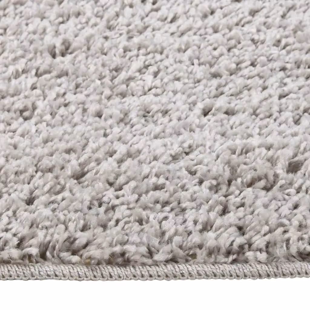 Berkfield Home Shaggy Round Rug in Light Grey, Diameter: 80 cm