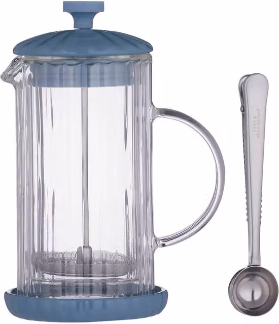 Price & Kensington Luxe Cafetiere French Press, 350ml, Bluebell Blue